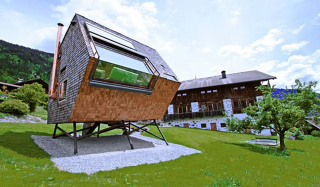 Illustration for article titled This Alpine House Looks Like It Was Beamed Down From Outer Space
